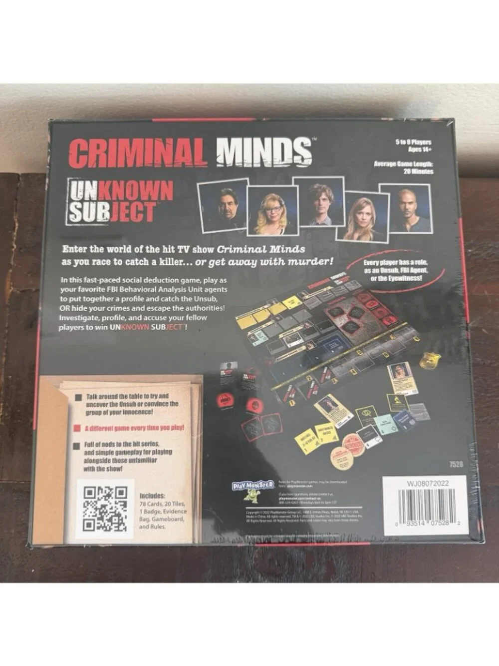 Criminal Minds Unknown Subject Board Game Sealed Complete Ages 14+ 5-8 Players
